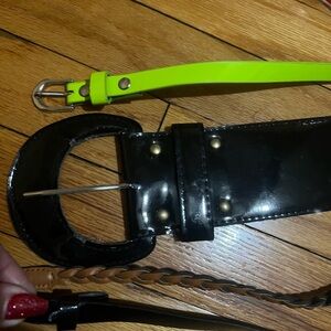 Black, Brown, Neon Pink, Neon Green Belt Bundle